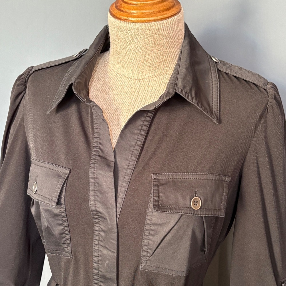 Laundry by Shelli Segal Dress | Size 4 | Black Belted Button Down Los Angeles